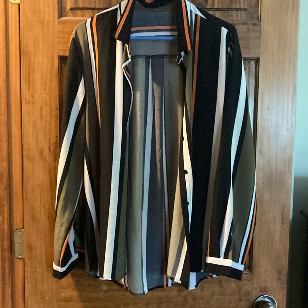Striped button up